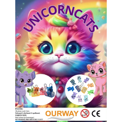 UNICORNCATS – roztomilé squishy měkké jednorožce kočky | Náplně do automatů Ourway.cz